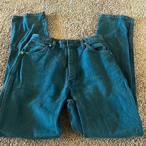 Teal colored wranglers